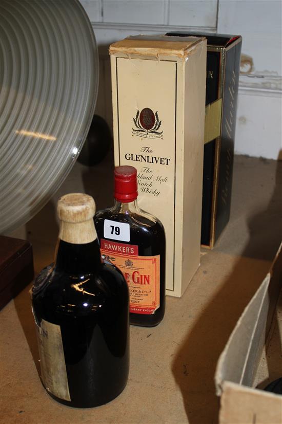 Glenlivet 1270 (c1970s) & 3 other bottles
